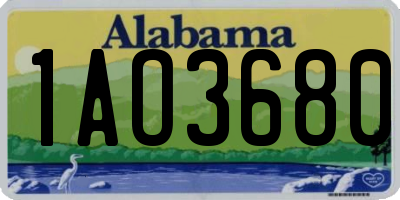AL license plate 1AO3680