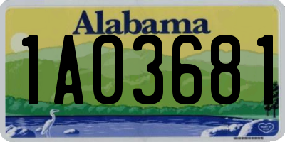 AL license plate 1AO3681
