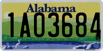 AL license plate 1AO3684