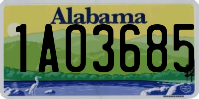 AL license plate 1AO3685