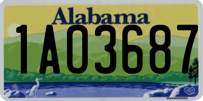 AL license plate 1AO3687