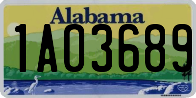 AL license plate 1AO3689