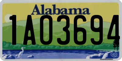 AL license plate 1AO3694