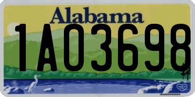 AL license plate 1AO3698