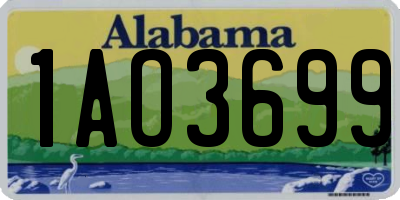 AL license plate 1AO3699