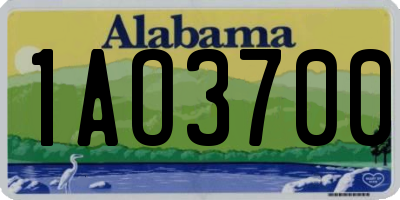 AL license plate 1AO3700