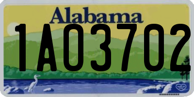 AL license plate 1AO3702