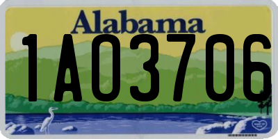 AL license plate 1AO3706