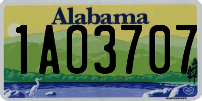 AL license plate 1AO3707