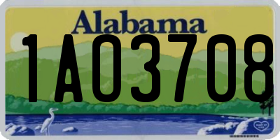 AL license plate 1AO3708