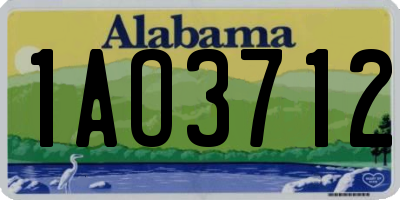 AL license plate 1AO3712