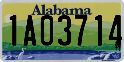 AL license plate 1AO3714