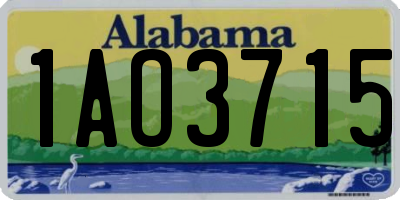 AL license plate 1AO3715