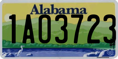 AL license plate 1AO3723