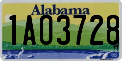 AL license plate 1AO3728