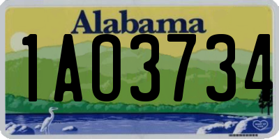 AL license plate 1AO3734
