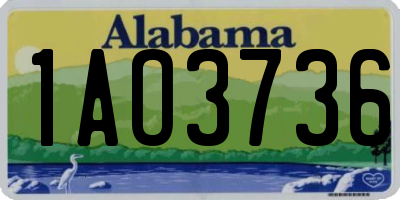 AL license plate 1AO3736