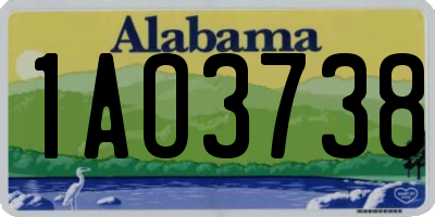 AL license plate 1AO3738
