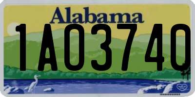 AL license plate 1AO3740