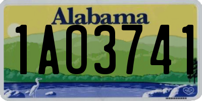 AL license plate 1AO3741
