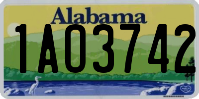 AL license plate 1AO3742