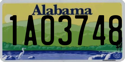 AL license plate 1AO3748