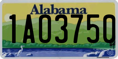 AL license plate 1AO3750