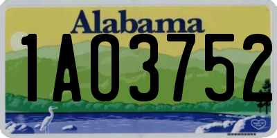 AL license plate 1AO3752