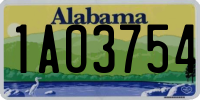 AL license plate 1AO3754
