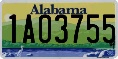 AL license plate 1AO3755