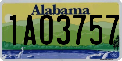 AL license plate 1AO3757