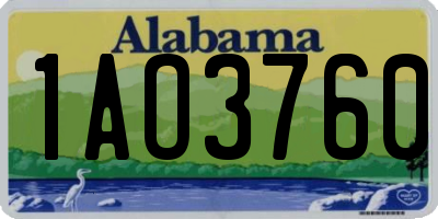 AL license plate 1AO3760
