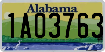 AL license plate 1AO3763
