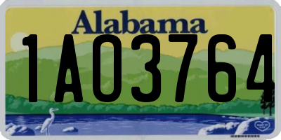 AL license plate 1AO3764