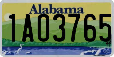 AL license plate 1AO3765