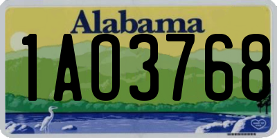 AL license plate 1AO3768