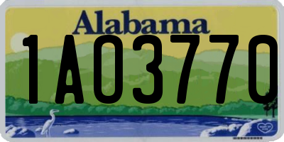 AL license plate 1AO3770