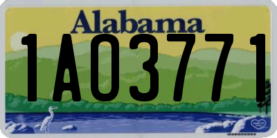 AL license plate 1AO3771