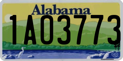 AL license plate 1AO3773