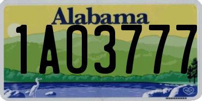 AL license plate 1AO3777