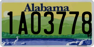 AL license plate 1AO3778