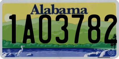 AL license plate 1AO3782