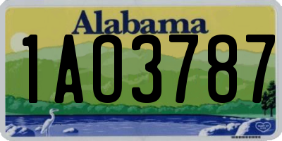 AL license plate 1AO3787