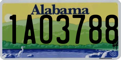AL license plate 1AO3788