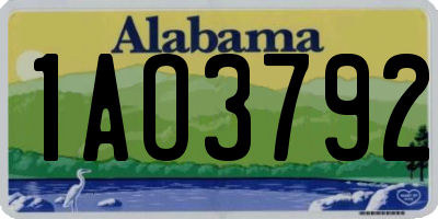 AL license plate 1AO3792