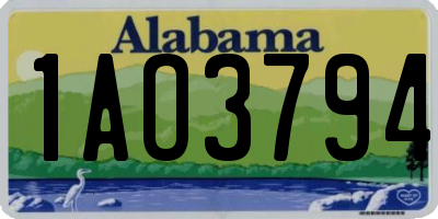 AL license plate 1AO3794