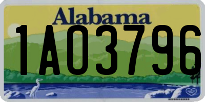 AL license plate 1AO3796