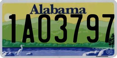 AL license plate 1AO3797