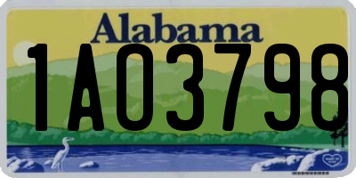 AL license plate 1AO3798