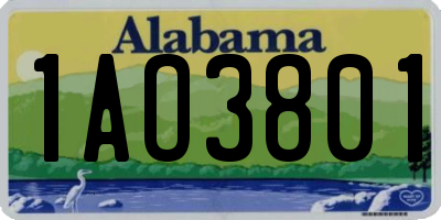 AL license plate 1AO3801